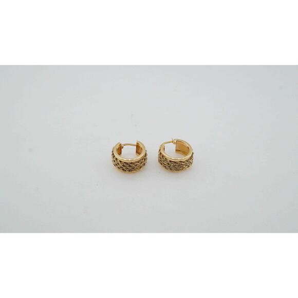 Fine Estate 14k Yellow Gold Hoop Earrings Vintage Style 5.60g Gram Weight